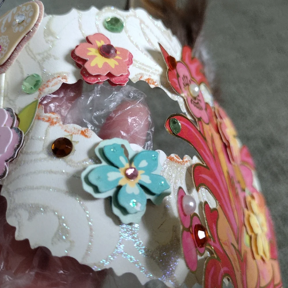 Handmade designer paper mask, mixed media masquerade mask